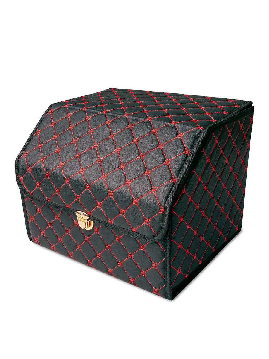 ящик органайзер / сумка саквояж в багажник mejicar 35x32x27 см черный / красной с замком