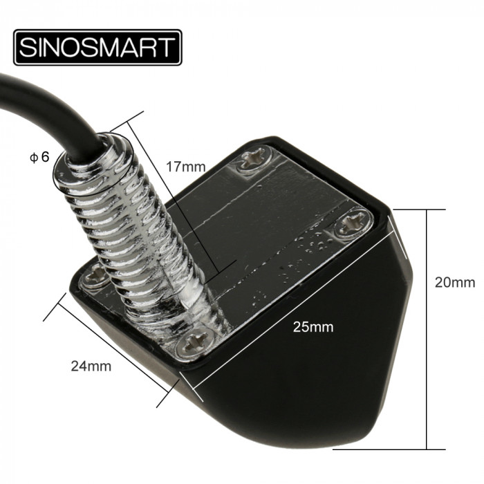 универсальная камера заднего вида sinosmart 210m-b6 black (кабель 6м).  N3