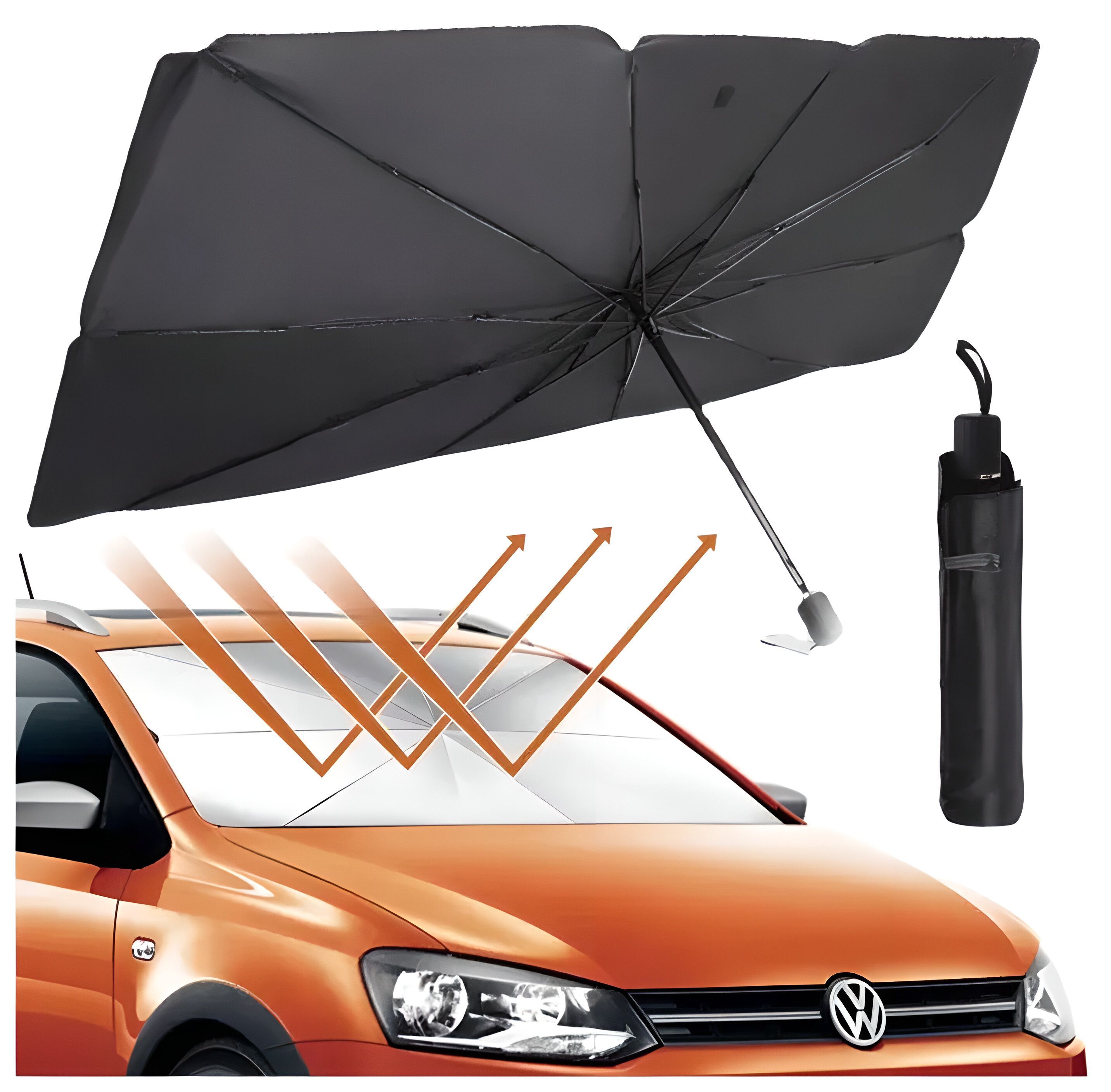 зонт солнцезащитный для лобового стекла s 125x65 см