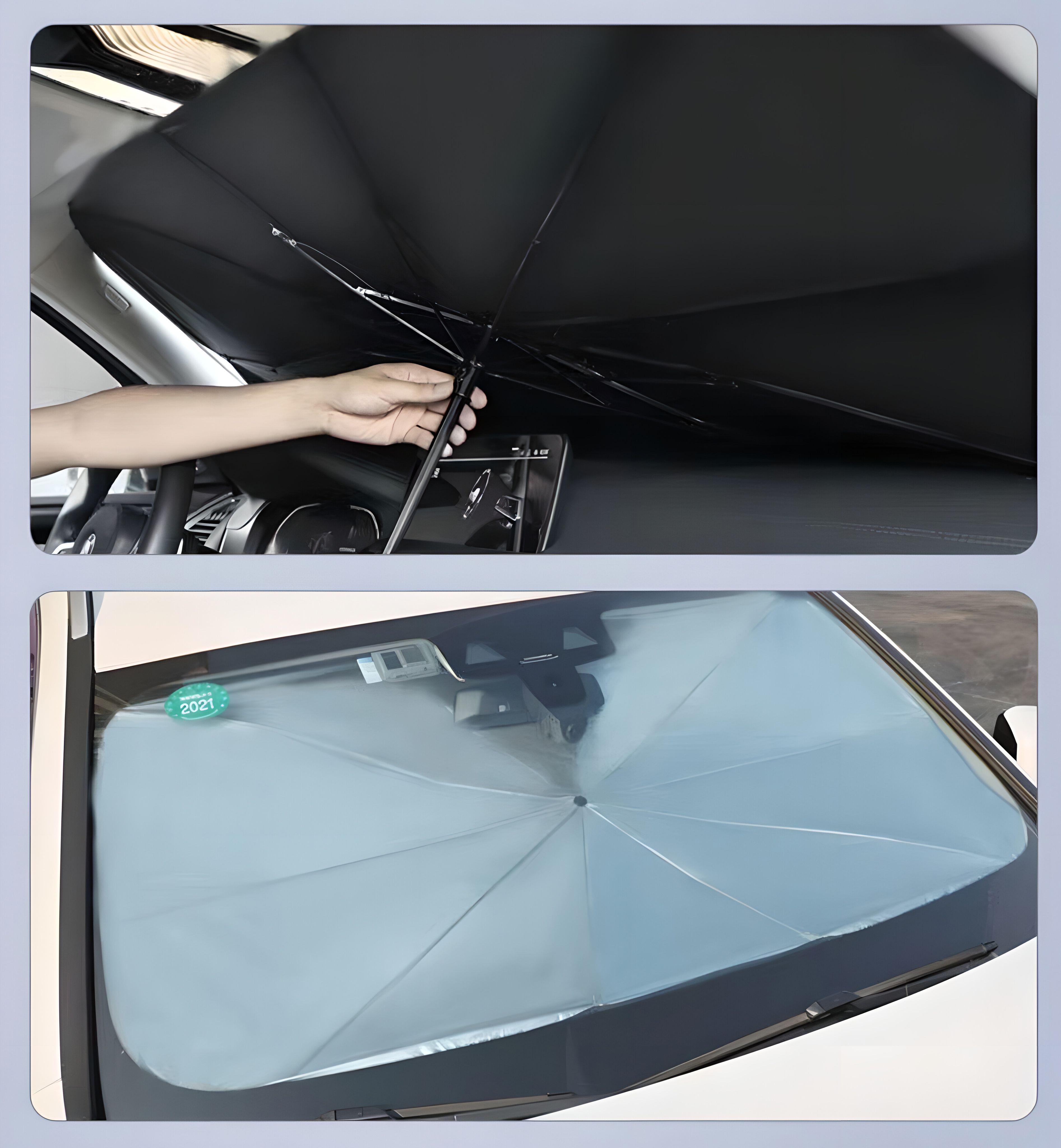 зонт солнцезащитный для лобового стекла s 125x65 см.  N5