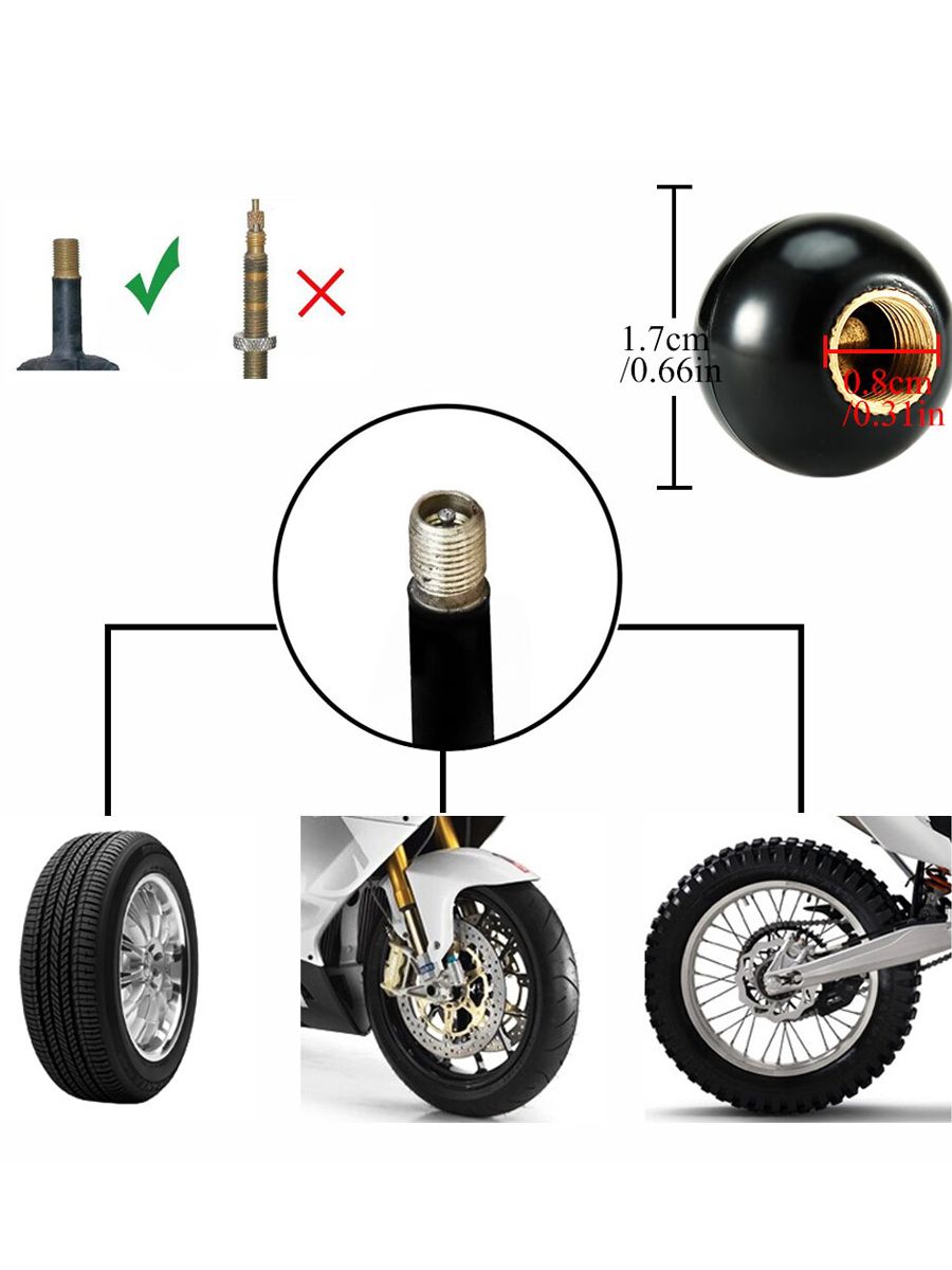 колесные колпачки на ниппель для велосипеда, самоката, мотоцыкла, скутера "бильярдный шар" mejicar billiard ball 2 шт.  N4