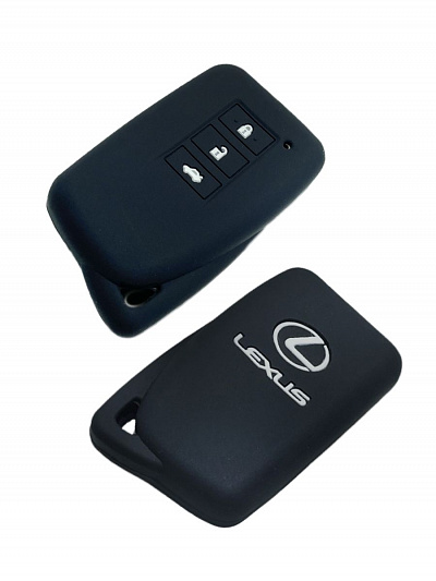 чехол силиконовый на ключ lexus 2015 - н.в. черный с логотипом.  N4