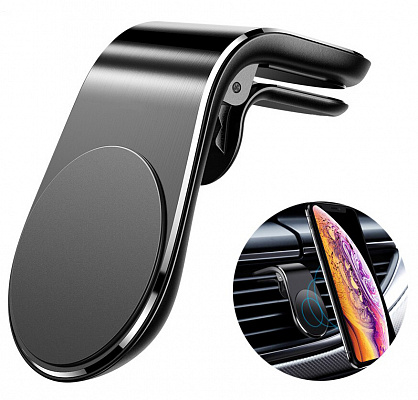 автомобильный магнитный держатель для телефона mejicar в машину в воздуховод и решетку + магнитная пластина (40х40 мм).  N6