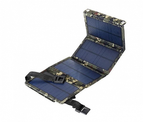 солнечное портативное складное зарядное устройство мощностью 20 вт с интерфейсом usb комуфляж