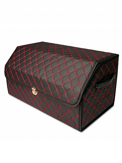 ящик органайзер / сумка саквояж в багажник mejicar 55x30x28 см черный / красной с замком